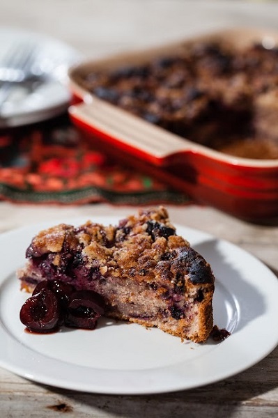 Cherry Buckle with Almond Crumble