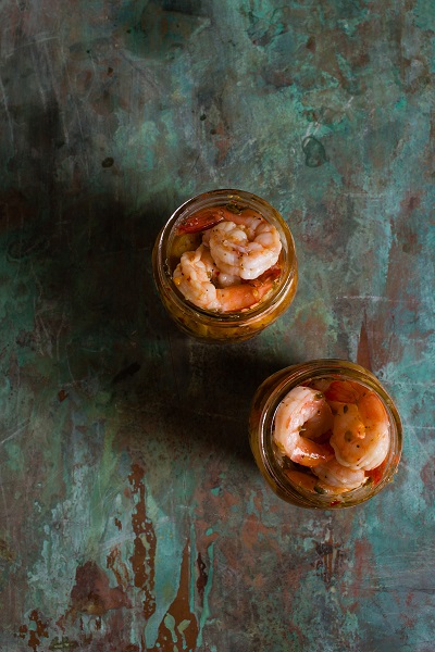 Pickled Shrimp in Mason Jar